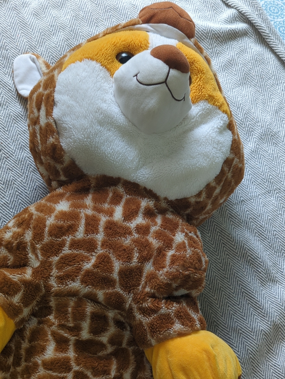Plush Corgi Dressed Like A Giraffe Stuffed Animal - Brown & White Soft Toy